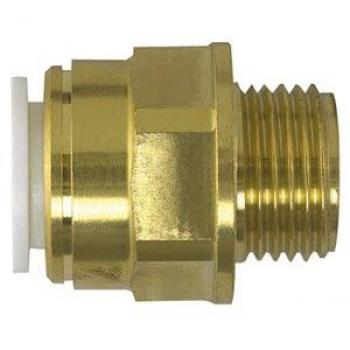 Gold Finish 22 mm × ¾‑inch John Guest Brass Male BSP Coupler