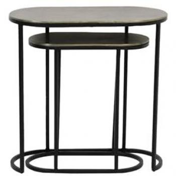 Ensemble de tables d'appoint 2 pièces bronze