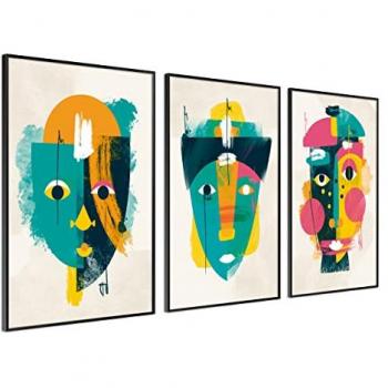 Cuadros modernos DekoArte CARAS PICASSO 50x70 cm x3 piezas