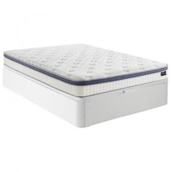 Ensemble Sommeil Excellence 160x200 – Sommier coffre blanc + Matelas hybride 7 zones mémoire & latex