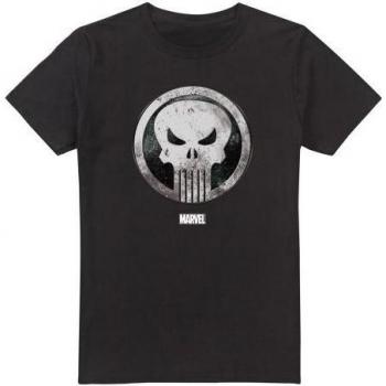 Punisher Men’s Distressed Skull Graphic Tee – Large, Black