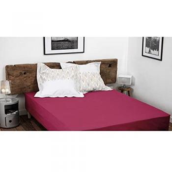 Drap Housse Coton 57 Fils Fuchsia 180x200 cm