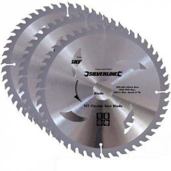 Silverline 973912 TCT Circular Saw Blades 24T 40T 48T 3 Pack