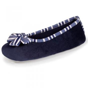 Isotoner Ballerines Marine Nœud Rayé – Femme