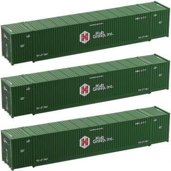 3pcs 53' Container Model Train Freight Car
