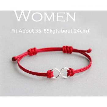 925 Silver Couple Bracelet with Red String