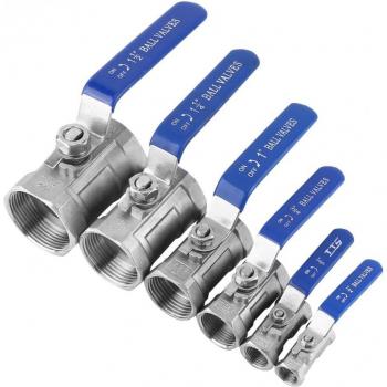 1 Pcs Sanitary Stainless Steel 304 Female Thread Ball Valve Straight Type 1/4 to 1-1/2 inch