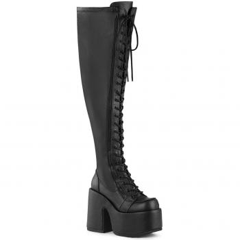 DemoniaCult Overkneestiefel Schwarz für Damen