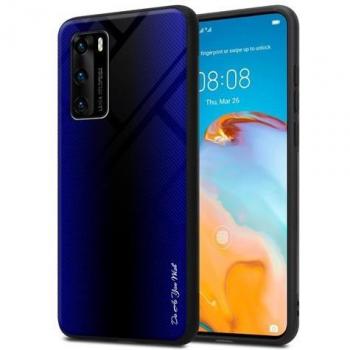 Cover a Strisce in Cobalto per Huawei P40, Vetro Temperato