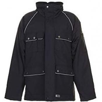 Planam Herren Winterjacke Canvas 320 Parka Schwarz Größe M