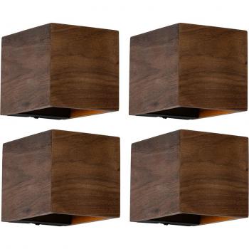 Set di 4 applique intelligenti in legno di noce con WiFi G9