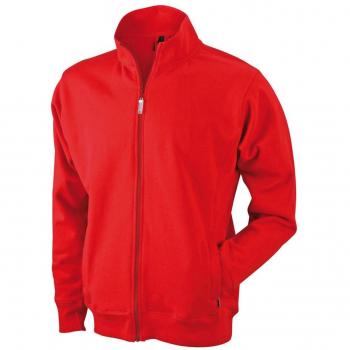James & Nicholson Men's JN046 Red Zip Sweat Shirt S