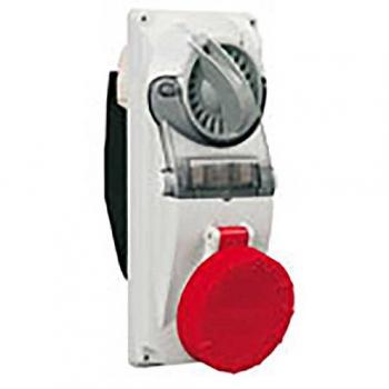 Presa industriale a incasso CEE con blocco di sicurezza Palazzoli 3P+T 32A 380V 6H IP67 Fusibile
