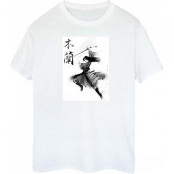 Mulan – XXL Schwert-Motiv T-Shirt für Frauen, weiß, aus Baumwolle