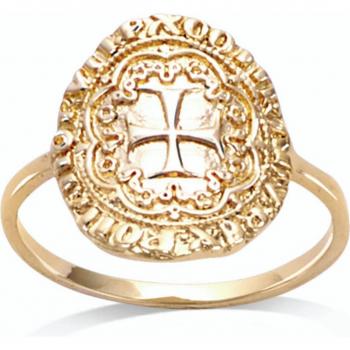 Anello placcato oro con design 'Antica Grecia' 15x14 mm