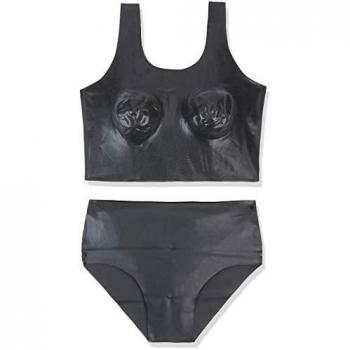 Latex Croptop und Hot Pants Set