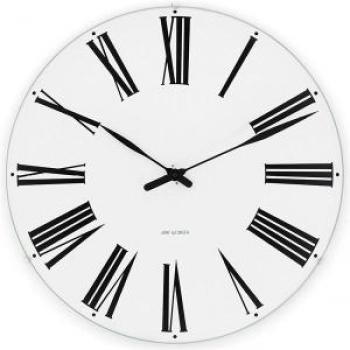 Arne Jacobsen Design Wanduhr, 48 cm, Aluminium, weiß
