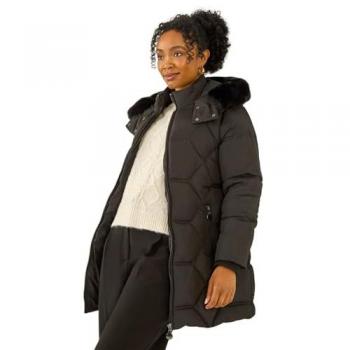 Manteau Quilté Noir à Capuche Petite Roman Roman