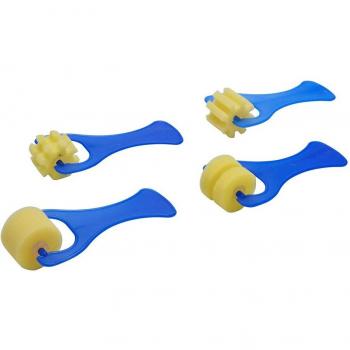 4 PCS Children's Yellow Sponge Painting Brushes with Wooden Handles