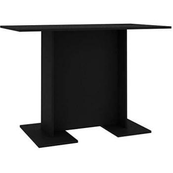 VidaXL Table de salle à manger en aggloméré Noir 110 x 60 x 75 cm
