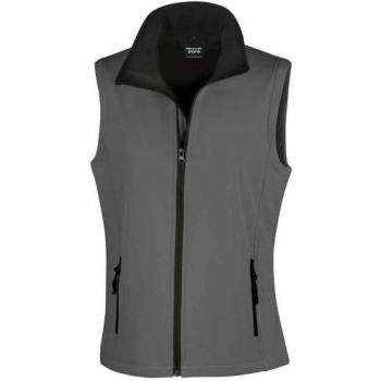 Result Women's Core Printable Soft Shell Vest L Charcoal/Black