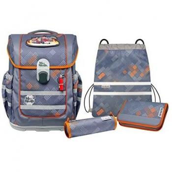 McNeill Ergo Complete Schulranzen 38 cm Fire mit Schlamperrolle und Motivmagnet