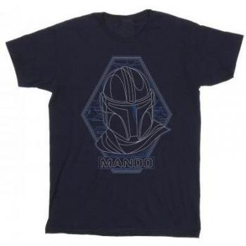 Star Wars – The Mandalorian Helmkontur T-Shirt Herren – XXL – weiß