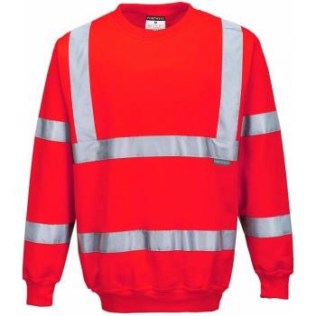 Portwest B303RERL Hi-Vis Sweatshirt, Large, Red