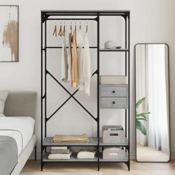 Wardrobe with Drawers Grey Sonoma 100x40x180 cm Engineered Wood Vidaxl