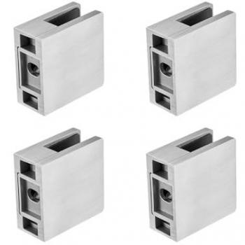 Vevor Abrazaderas de Vidrio Cuadradas, 4 Piezas para Vidrio Templado 8-12 mm