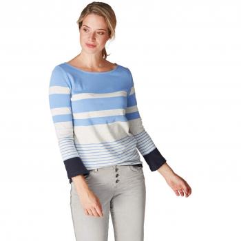 Damenpullover Bonita M – Blau‑Streifen Edition