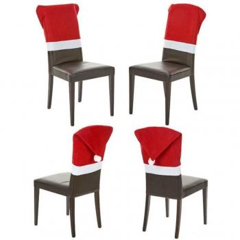 Traesio Set de Fundas de Navidad para Silla – 4 unidades, 70x52 cm, Rojo