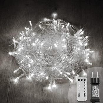 Guirlande Lumière 22m Blanc Froid, 200 LED, Télécommande, Mode Minuteur