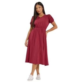 16” Raspberry Broderie Cotton Midi for Ladies