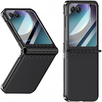 Protector de Cuero y Pantalla Externa para Motorola Razr 40 Ultra 2023