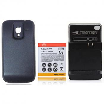 SafeCharge 3500 mAh Extended Backup Kit (Battery, Cover, Wall Plug) for Samsung Galaxy Ace 2