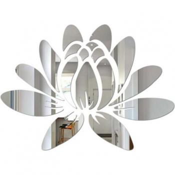 3D DIY Acrylic Mirror Lotus Flower Wall Stickers