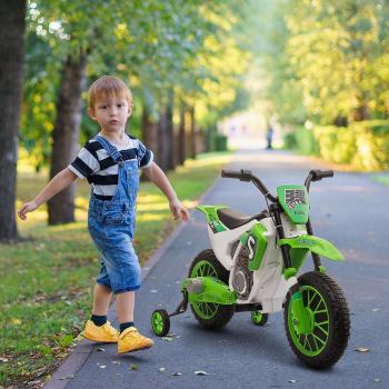 Children's Electric Motorbike Ride-On Toy with Training Wheels