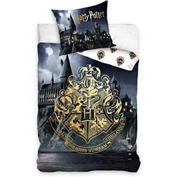 Parure de lit Harry Potter Dark en coton 100%, housse de couette 140x200 cm + taie d'oreiller 65x6