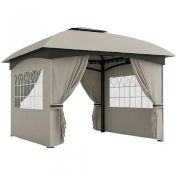 3,4x3,4m Gartenpavillon mit 4 abnehmbaren Seitenteilen