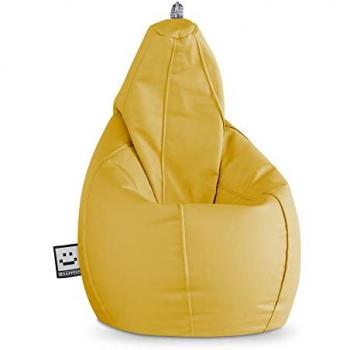 Happers XL Pouf Poire Similicuir Moutarde