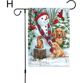 Cartel de jardín navideño de doble cara, decoración al aire libre con Papá Noel