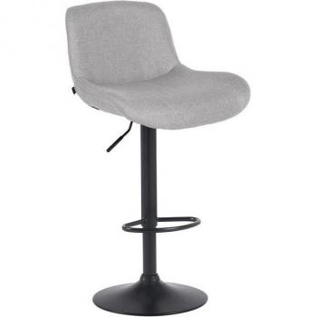 Sgabello Solon Tessuto Bicolore Nero-Grigio Chiaro