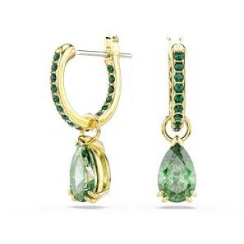 Paar Creolen SWAROVSKI mit Swarovski Kristall, grün, gelbgoldfarben