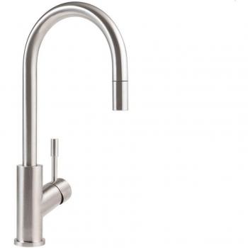 Grifo Villeroy & Boch flexible de cocina, diseño paraguas, acero macizo