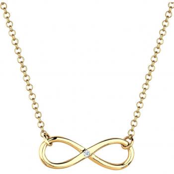 DIAMORE Damen Halskette mit Infinity Anhänger und Diamant (0.03 ct.) in 925 Sterling Silber