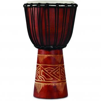 Latin percussion lp713mr world beat wood art medium djembe red with natural
