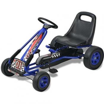 VidaXL Kids Go Kart with Adjustable Seat, Blue