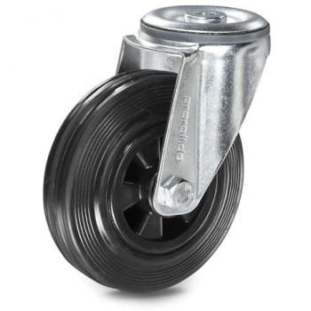 PROROLL Solid Rubber Caster Wheel, 80mm x 25mm, Plastic Rim