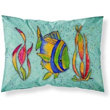 Marine Mirage Pillowcover – Teal Tropical Fish Pattern